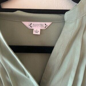 Nanette Lepore Soft Green Button Dress with Belt